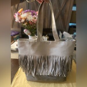 NEW Uno Alla Volta Florentine Fringe Suede Purse